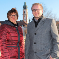 Die zwei Rodinger SPD-Stadträte Renate Hecht und Sebastian Meier